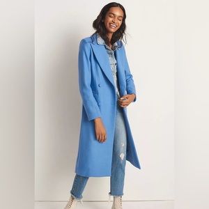 Avec les filles blue wool blend double breasted coat